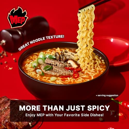 Image of Samyang MEP Black Pepper Beef Ramen, Spicy Korean Instant Bowl Noodle Soup, Rich Bone Broth Ramyeon, Quick Microwave Meal, 3.88 oz (Pack of 6)