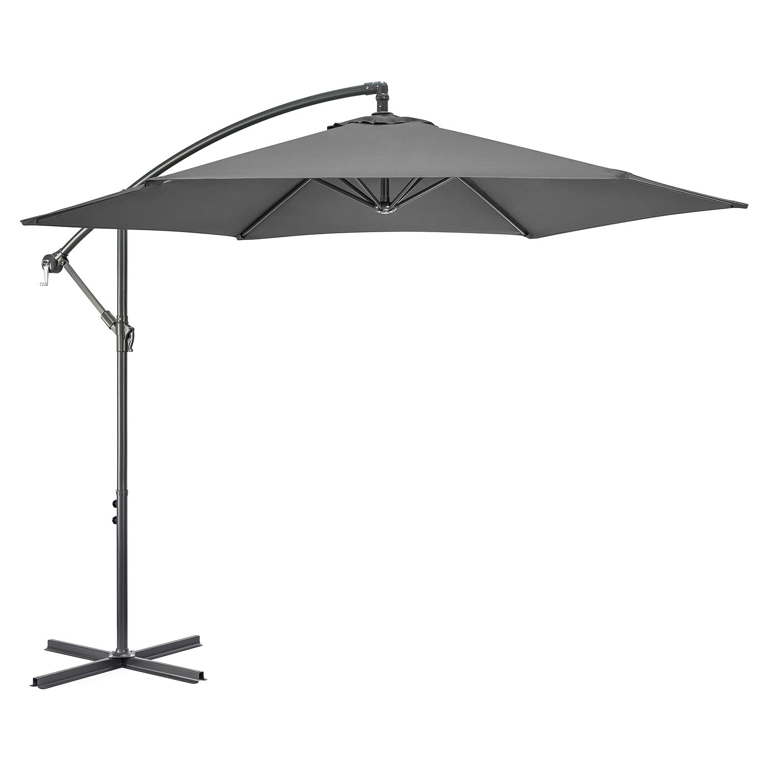 CHRISTOW Large Banana Parasol 3m Over Hanging Cantilever Umbrella UV Protective With Crank Handle