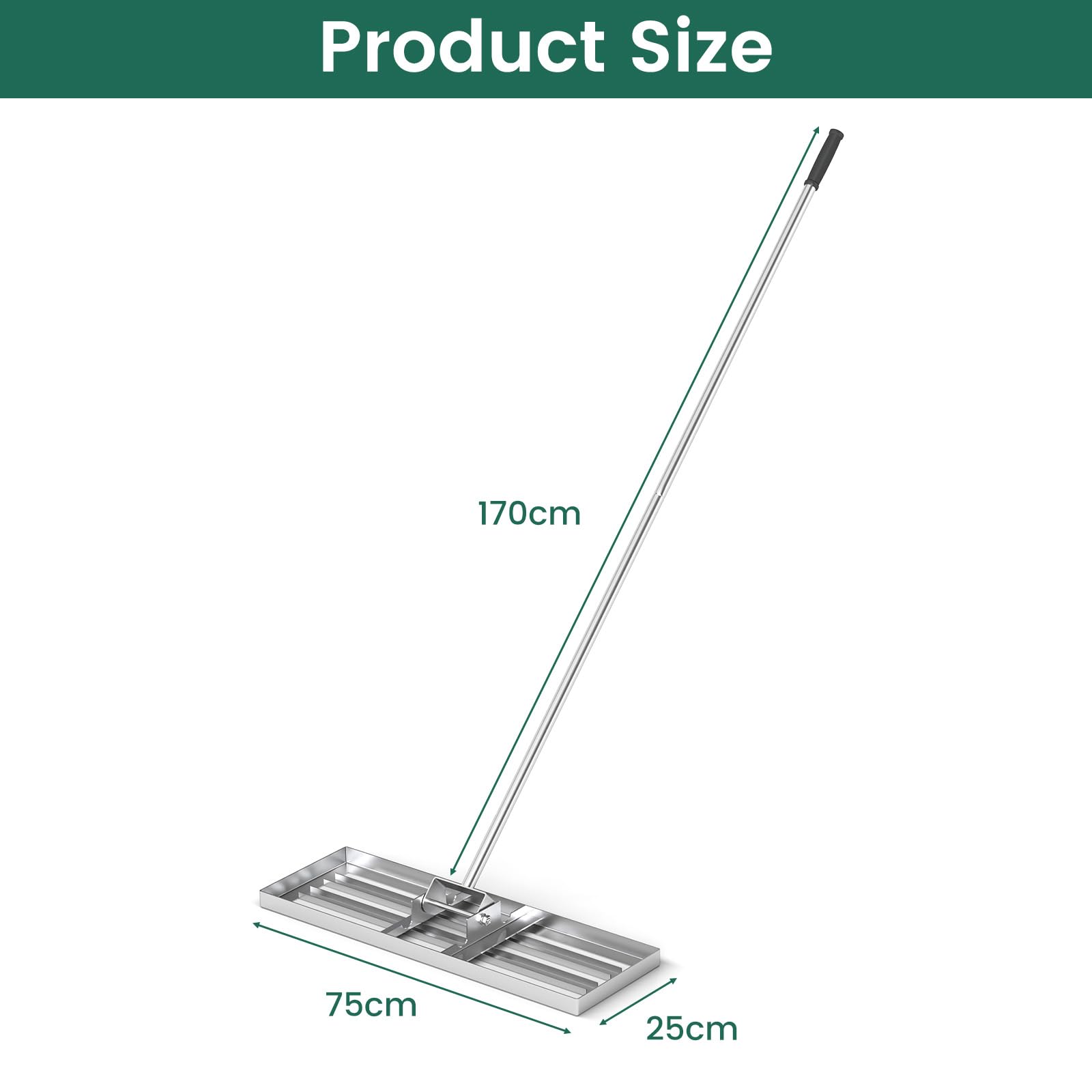 36”/91 cm aluminiowe grabie do krajobrazu, 36 zębów, narzędzie do grabienia ogrodu z trzonkiem o długości 174 cm, wytrzymałe grabie do liści i gleby do ogrodów, wyrównywania trawników, jezio