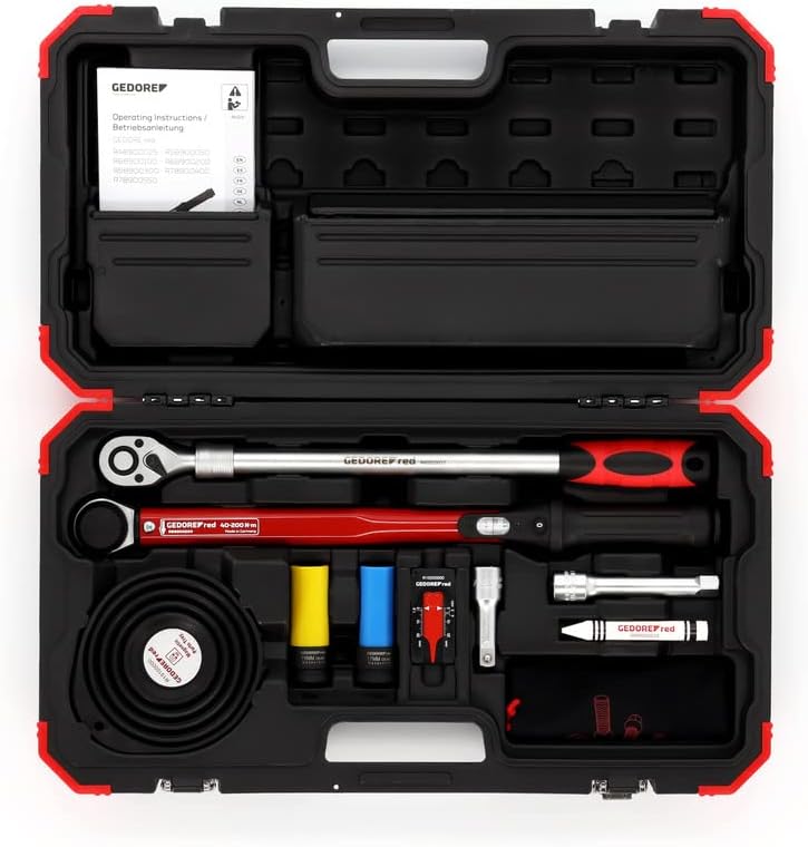 GEDORE red Wheel mounting set, 11-pc. set, Complete, Tool case for auto mechanics, in Plastic case, R68903011