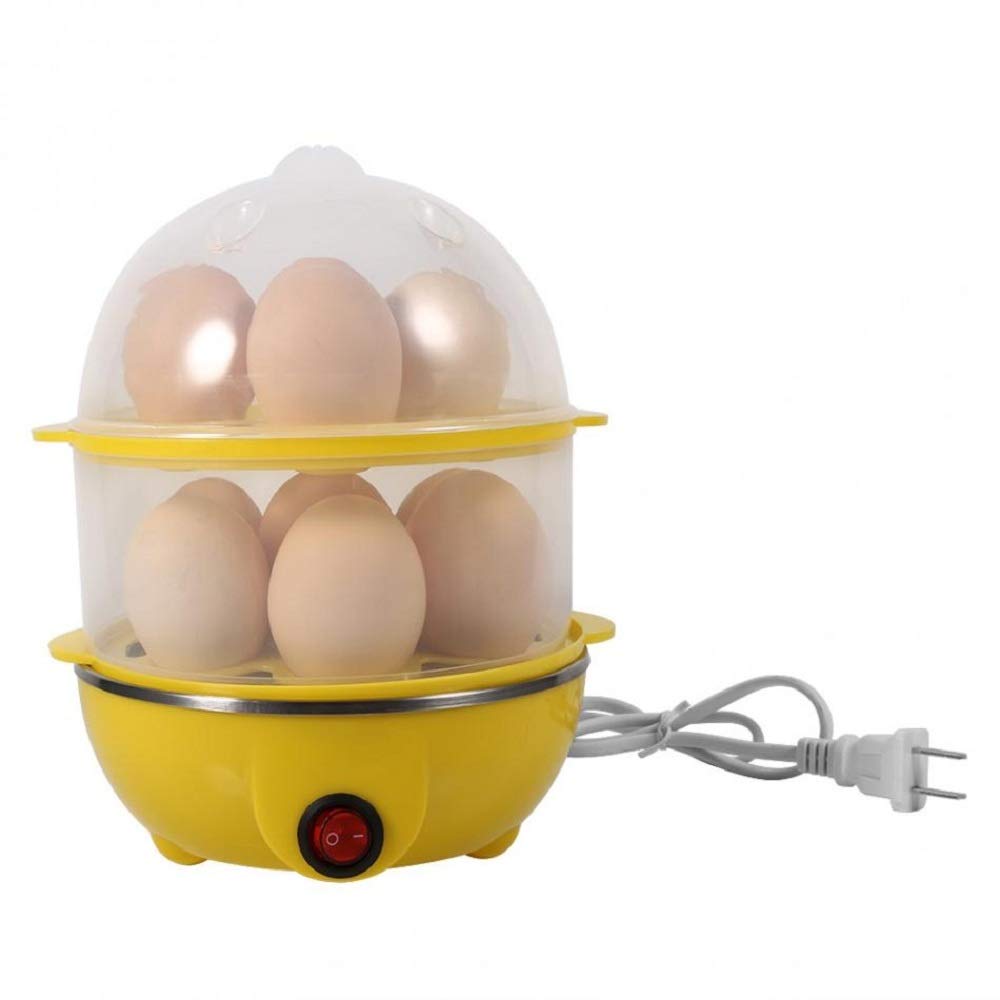 Egg Cooker Simple Healthy Double Decker Design Steaming Shelf for Bread and Vegetables-image-6