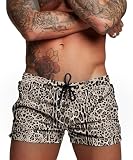 COOFANDY Men's Swim Trunk Quick Dry Swimwear Mesh Lining Bathing Suit Swimsuit Board Beach Sport Short Leopard Print/XXXL