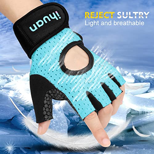 Image of ihuan Cycling Gloves Road Bike Gloves - Anti-Slip Shock Absorbing | Full Palm Protection | Breathable Biking Gloves for Cycling | Training | Workout | Sports Men & Women