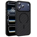 BENTOBEN Carbon Fiber for iPhone 17 Pro Case 2025 [Compatible with MagSafe] Magnetic Fashion Phone Case iPhone 17 Pro 6.3' Slim Thin Smooth TPU Bumper with Drop Protection Women Men Cases Cover, Black