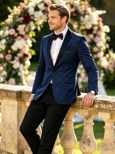Image of Barry.Wang Velvet Mens Blazer Mardi Gras Sport Coat Brooch Regular Fit Tuxedo Peaked Lapel Suit Jacket Carnival Parade