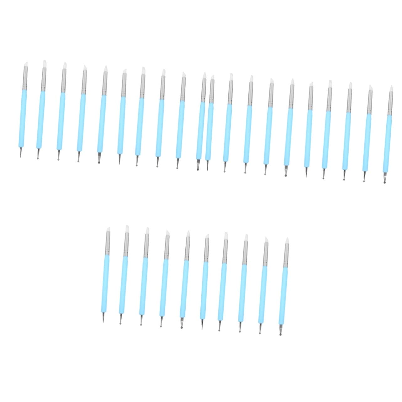 Anneome 3sets Pennelli Per Nail Art Gel Uv Doppia Punta Strumenti Pratici Per Unghie Ceramica Colore Blu Per Manicure Fai Te e Decorazioni Unghie