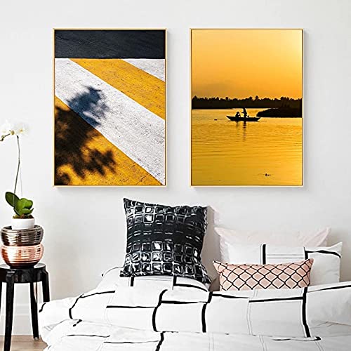 Affiche deco paysage coucher de soleil pour habiller un grand mur vide sans surcharger l'espace