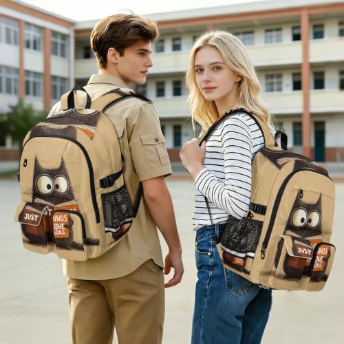 Mochila de oficina con compartimento para gato y libros de universidad 7