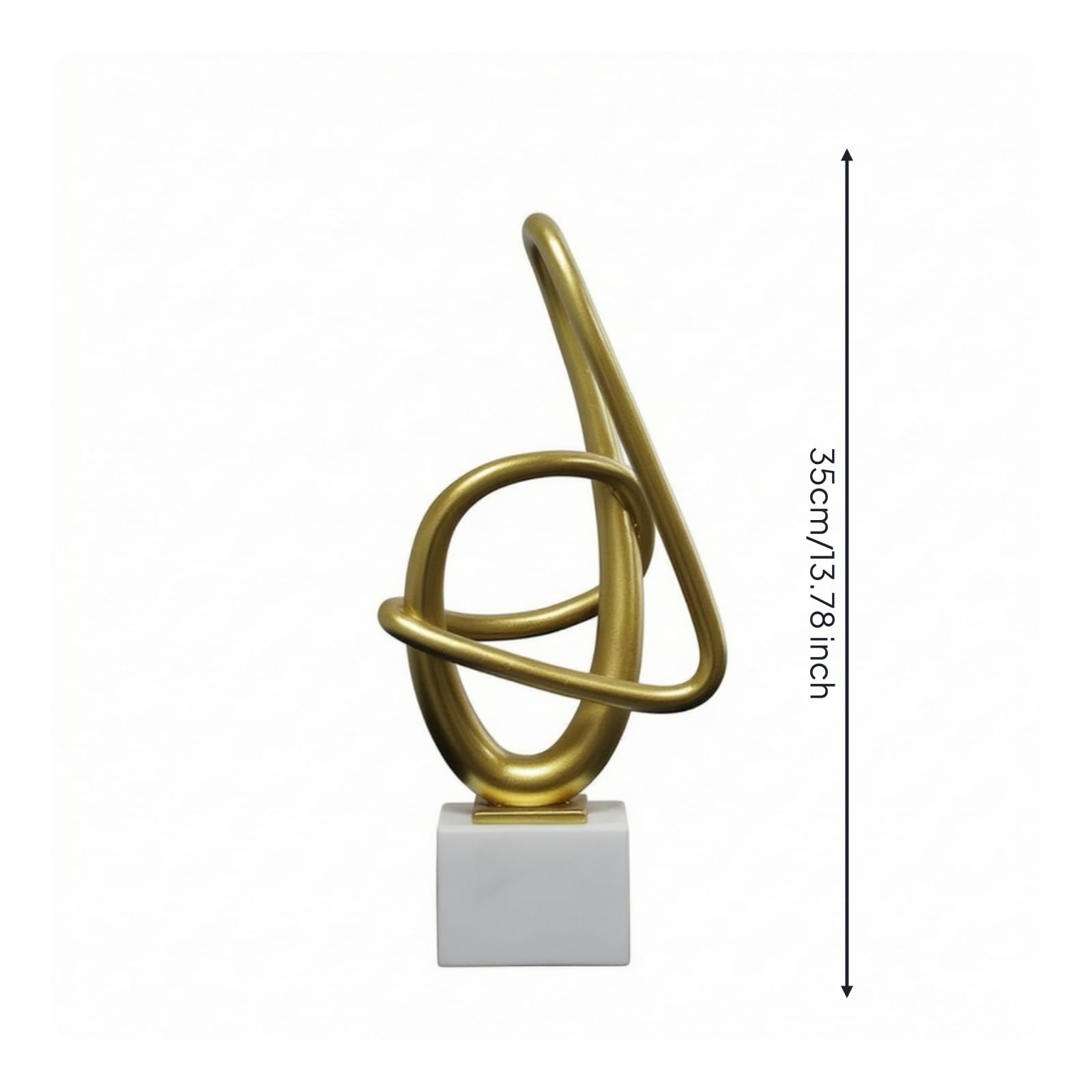 Baoblaze Escultura Moderna Decoración Estatua Adorno Figura con Forma de Bucle Entretejido en Resina sobre Pedestal Aportando Elegancia Adecuada para Recibidores Salones Despachos Hoteles