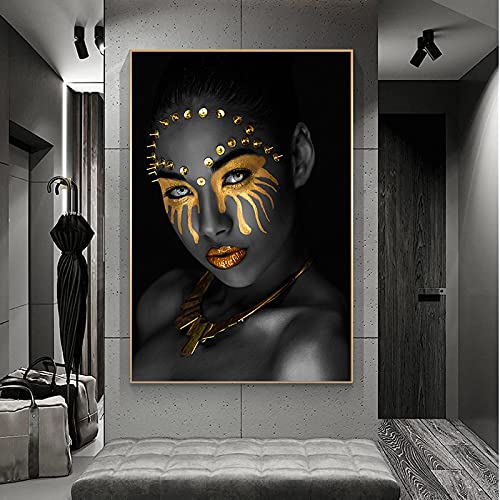 Art mural scandinave femme noire pour sublimer vos murs vides 40x60
