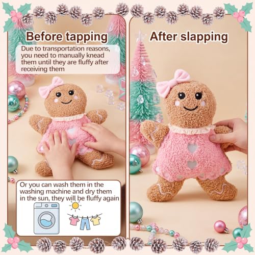 Image of Konohan 3 Pcs Christmas Gingerbread Man House Throw Pillows Xmas Pillows