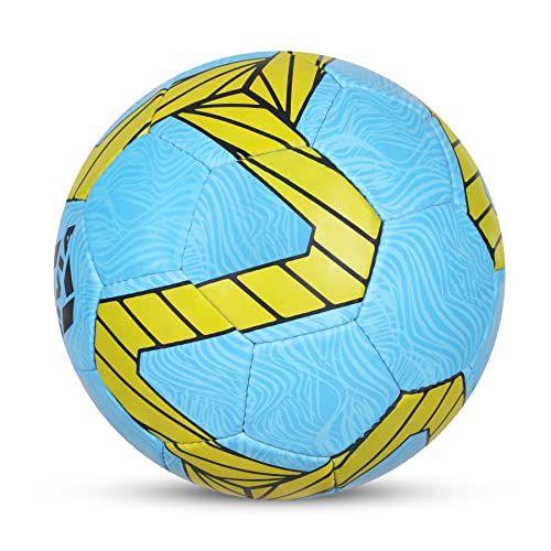 Image of Nivia Kross World Football (Argentina) Training Ball, 32 Panels, Durable Rubber Hand-Stitched, Latex Bladder, As Per AIFF Standards, to Play On Both Natural and Artificial Grass (Size - 5, Blue)