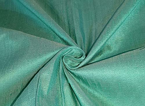 Tissu Dupioni pure soie vert ivoire 137cm de haute couture aux slubs authentiques
