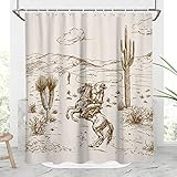 AAtter Western Cowboy Shower Curtain Aztec Cactus Desert Southwest Southwestern Wild West Mens West