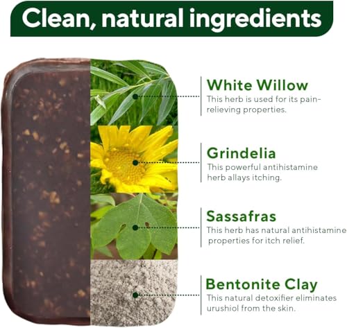 Image of Marie Originals Poison Ivy Soap Bar | All Natural Poison Ivy Treatment | Anti-Itch Skin Cleanser Bar Wash for Poison Ivy, Poison Oak & Sumac | Soothes & Relieves Rashes | 2.9 Ounces