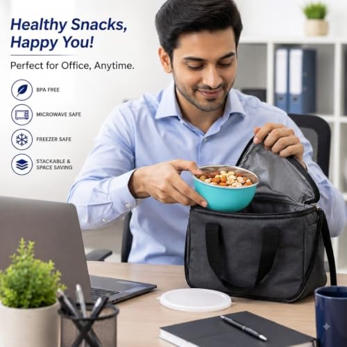 Image of Zaib Stainless Steel Microwave Safe Serving Bowl 500 ml, 14 cm
