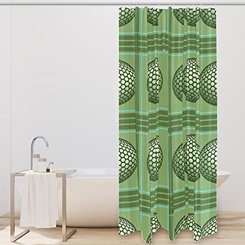 Rideau de douche imperméable vert imprimé rétro sport 168 x 183