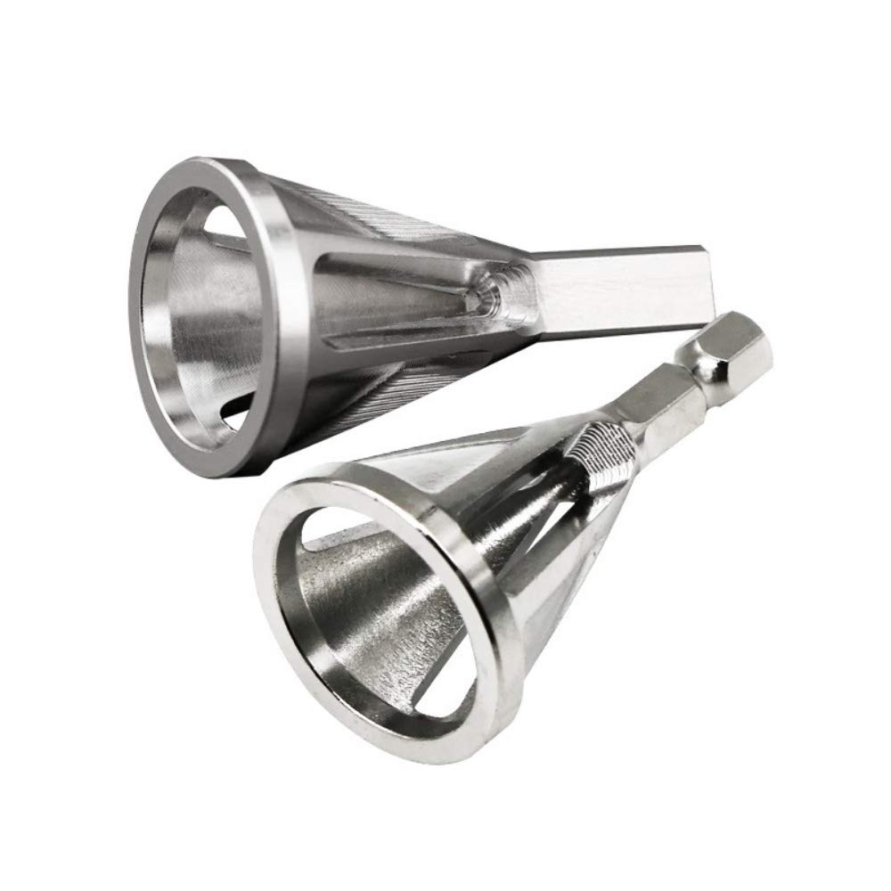 ArtisanShow 2PCS Hex and Triangle Shank Deburring External Chamfering Screw Head Grinding Angle Trimmer Bit Tool Remove Burr Repair Tools Uniburr Screw Drill Bit Power Hand Tools Gift for Machinist