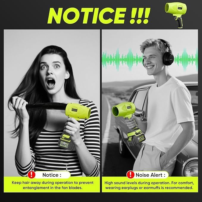 Miniatura 7 de Limpiador de polvo portátil, soplador de hojas inalámbrico, soplador de mano, sopladores de mano para cuidado del césped, limpieza de patio, soplado