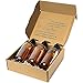 Nomara Organics® Juego de dispensadores de jabón, 3 x 300 ml de Vidrio ámbar. En Caja de Paja, sin BPA, con Bloqueo, Tapas, Reutilizable, Organizador de baño, cosméticos