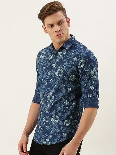Image of The Indian Garage Co Brown Slim Fit Striped Shirts