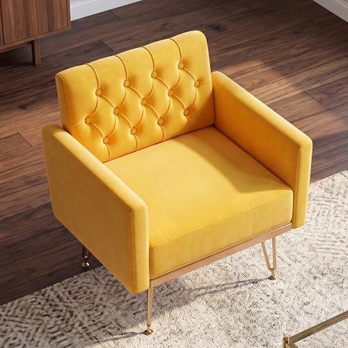 Sillón Tufted Moderno Amarillo miniatura 5