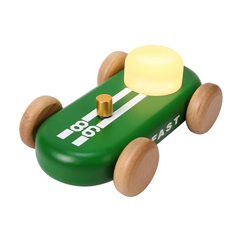 HBCIDC Wooden Go-Kart Night Light 7 Color Adjustable, USB Rechargeable
