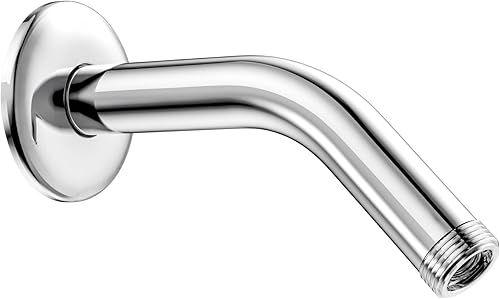 MakeFit Brazo de ducha, brazo universal de tubo de ducha de 6 pulgadas con brida y cinta de teflón, brazo de extensión de acero inoxidable 304 para