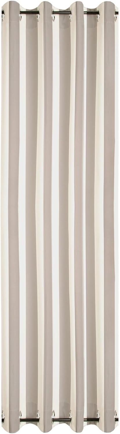 Covermates Grommet Top and Bottom Curtain - Weather Resistant, Grommets, Washable Fabric, LuxeGuard Collection, Sand Stripe