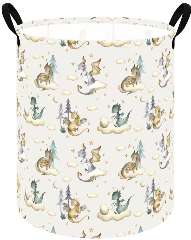 Image of Large Laundry Basket Canvas Storage Bins Baby Nursery Hamper for Boys and Girls Toy Box Gift Baskets for Home,Office,Home Decor