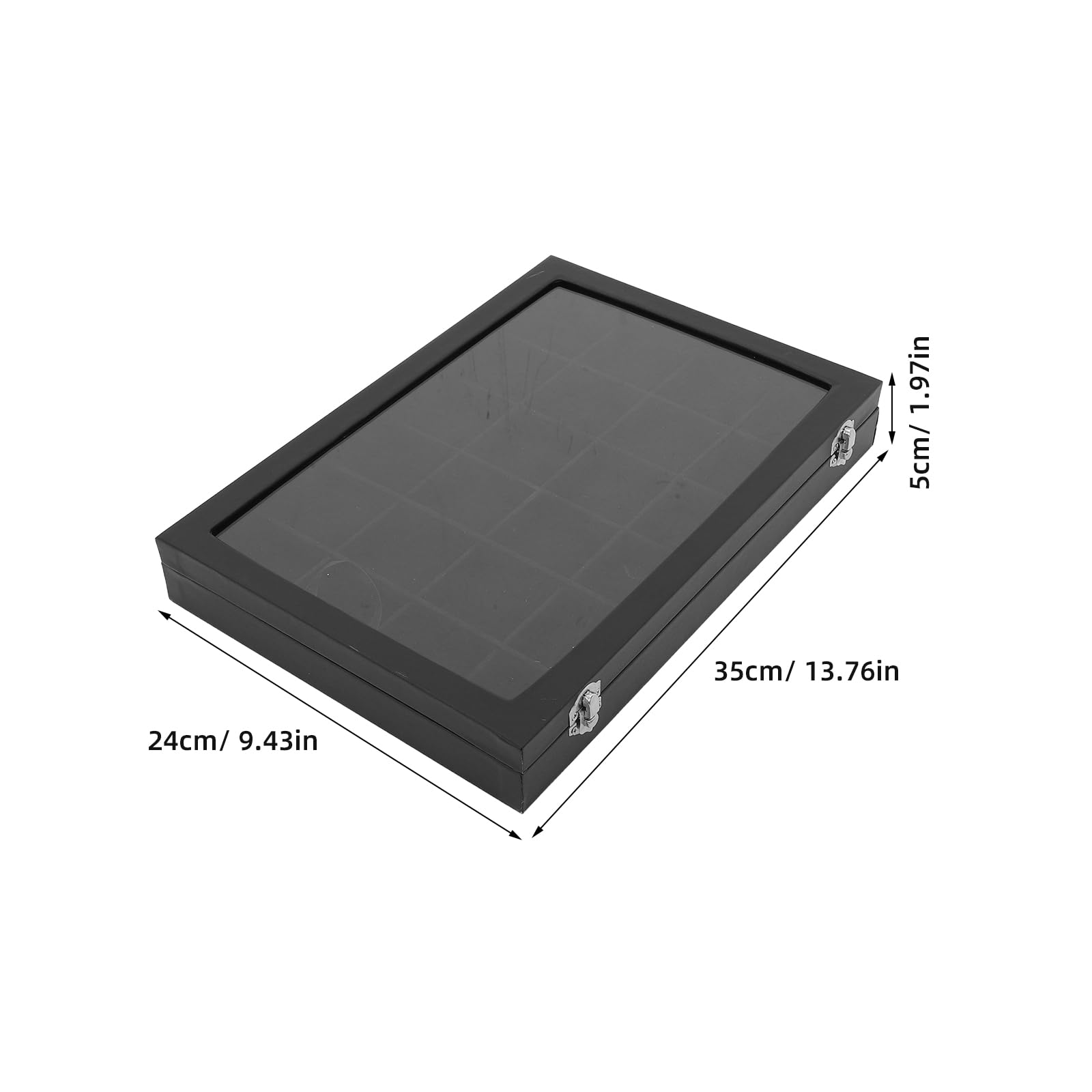 Kichvoe Boîte de Rangement pour Sachets de Thé Protège Poussière et Humidité avec Couvercle Hermétique en PU et Plastique 24 Compartiments Noire Cuisine ou Salon