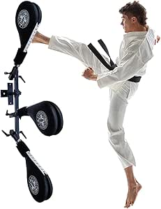 Paracolpi Doppi Per Taekwondo E Kickboxing - In Pelle PU Con Cinturino | Allenamento Arti Marziali