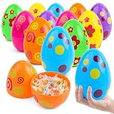 Lot de 12 œufs en plastique à remplir, œufs de Pâques à remplir de 14,5 cm, œufs de Pâques en plastique, œufs de Pâques colorés pour la chasse aux œufs de Pâques, remplissage pour paniers, collations
