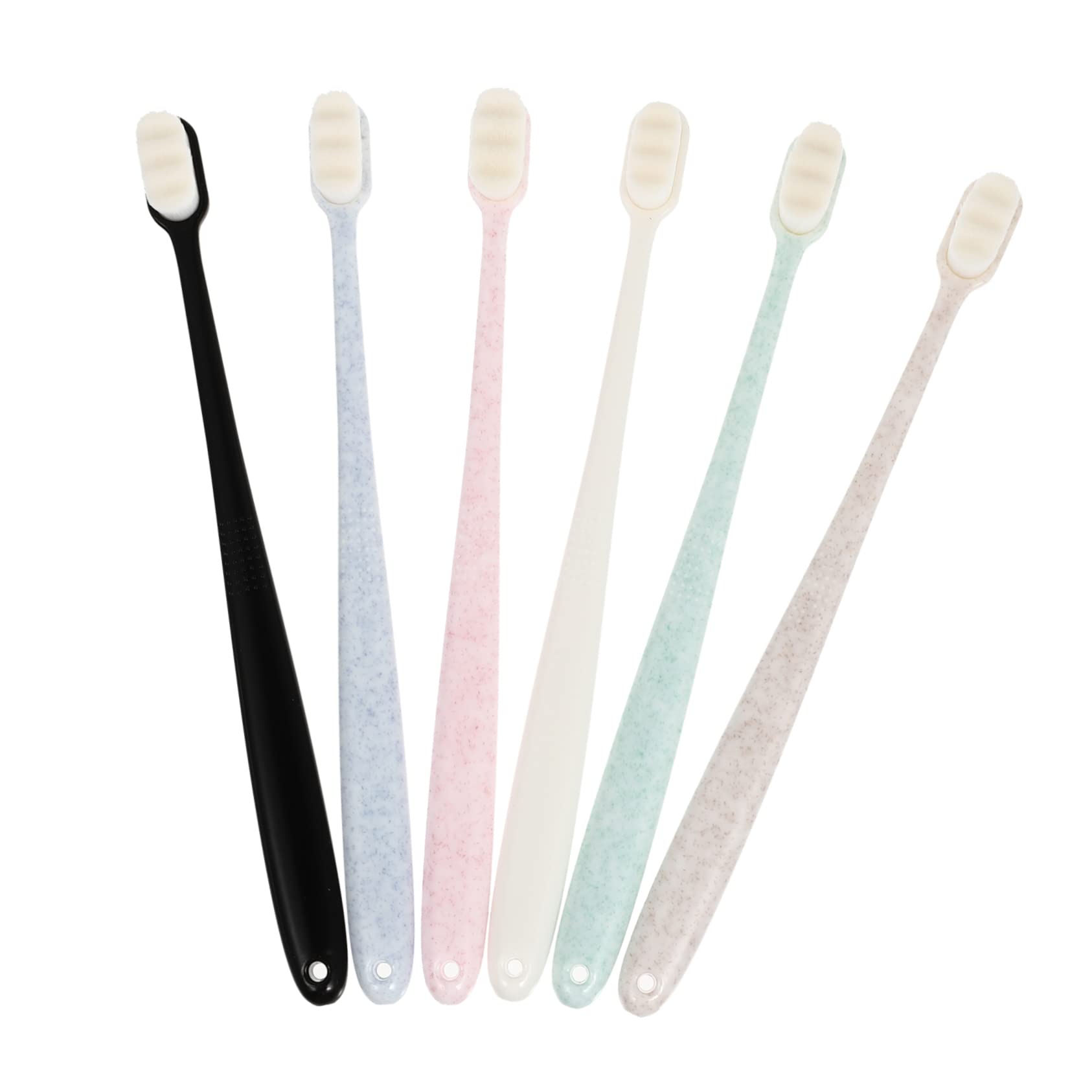 3 Set Spazzolini Morbidi Per Adulti Orale Profonda Con Imballaggio Portatile Rosa Beige Nero 6 Pezzi*3