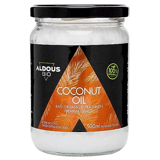 Aceite de Coco Virgen Extra Ecológico Prensado en Frío (500ml) | Sin Aromas Químicos Añadidos - No Blanqueado Artificialmente - Sin Refinar | Uso Estético, Cocina y Masajes | Certificación Bio