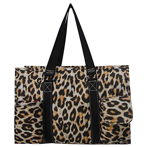 NGIL Utility Water Resistant Tote Bag, Top Zipper Closure, Perfect Gifts for Working Women, Nurses, Gym bag (Wild Leopard-black)3