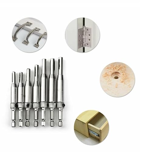 Miniatura 6 de Juego de 4 brocas de bisagra, brocas autocentrantes HSS, broca autocentrante de hardware para puerta de madera, agujero piloto para bisagra