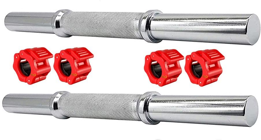 LCARNO 14INCH Dumbbell Rods, Professional Dumbbell Handles 28mm with Clamps Multi-Training Bar ()-image-5