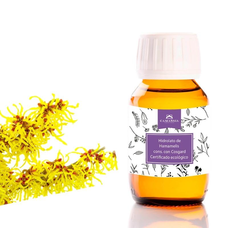 Camassia Hidrolato de Hamamelis cons. Cosgard Certificado Ecológico | Hidrolatos y Aguas florales para cosmética | certificado COSMOS - conservado con Cosgard | 250ml