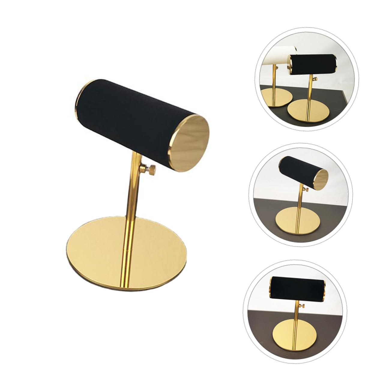 SHERCHPRY Espositore per Orologi in Acciaio Inox e Flanella, Nero, Elegante e Pratico per Tavolo da Cosmetici o Negozio, Display e Storage