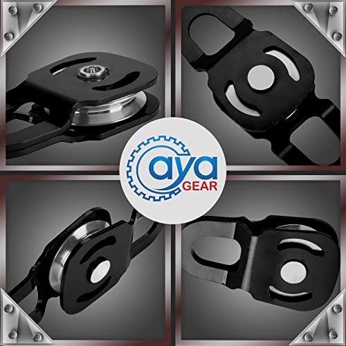 Aya Gear Snatch Block For Winch Recovery, 6 Ton Break Strength, Towing Pulley Blocks 13,000 Lbs Capacity, Compact Offroad Accessory For Jeep, Truck, Utv, Atv, Black #TOP5