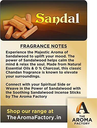Image of The Aroma Factory Fresh Active,Sandalwood Chandan & Loban Agarbatti for Pooja,Luxury Incense Sticks,100% Herbal Fragrance Agarbathi (Bottle Pack of 3x100g)