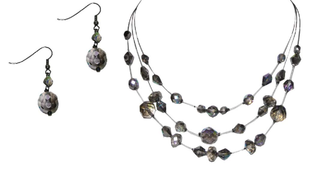 Beaded Necklaces for Women Fashion Costume Jewelry Necklace Earring Set