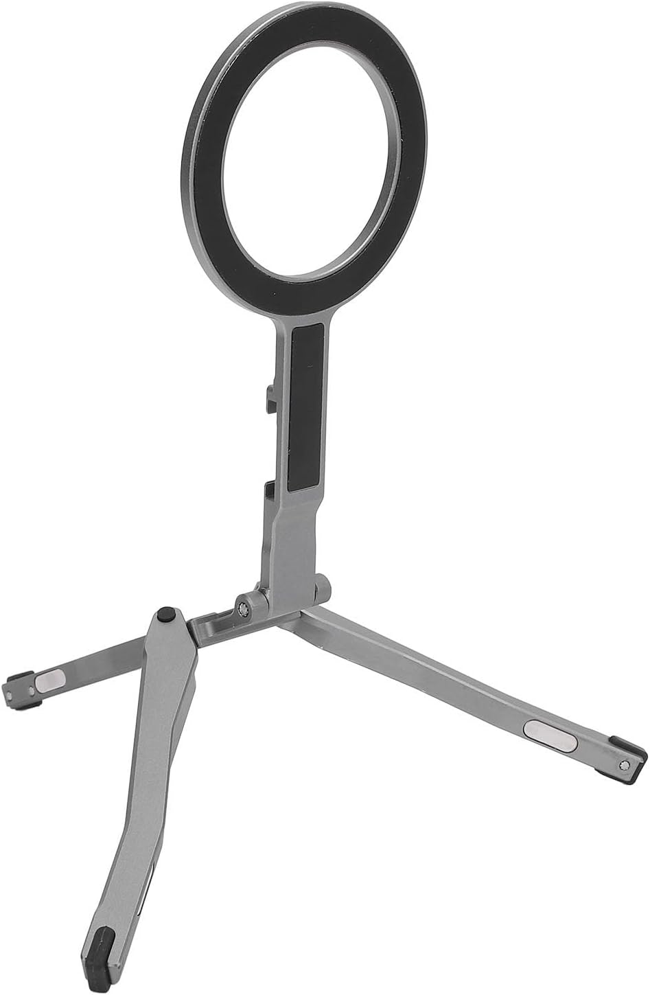 PUSOKEI Magnetic Phone Tripod, Aluminum Alloy Foldable Stand with Strong Magnetic Design and Non Slip Foot Pads, for Selfies, Live Streaming, Video Recording
