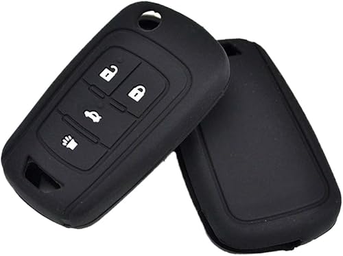 Miniatura 6 de LemSa 2 fundas de silicona con 4 botones abatibles, para llave de entrada remota, sin llave, compatible con Chevrolet Camaro Cruze Chevy Equinox