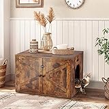 Timberer Hidden Cat Litter Box Enclosure, Wooden Cat Cabinet, Indoor Cat House with Removable Partit