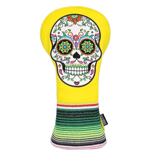 SHABIER Green Eyes Design Golf Headcover with Skull Design for Golf Club (Yellow, Driver)