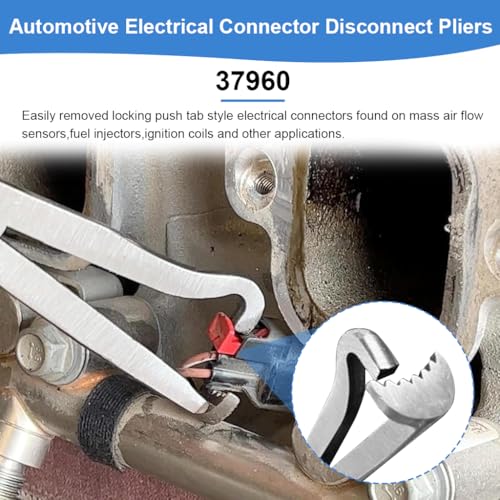 Image of STHIRA Electrical Disconnect Plier Clamp Tool 8 inch Carbon Steel Automotive Connector Pliers with Rubberized Insulated Handle, Terminal Release for Auto Mass Air Flow Sensors Fuel Injectors