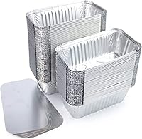 Miamex 100 Einwegschalen aus Aluminium mit Deckel zum Transport von Lebensmitteln – Einfrieren – Kochen (mit Deckel, 800 ml)