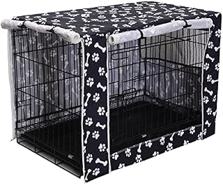 Dog Crate Cover for Wire Crates, Cage, Heavy Duty Waterproof Windproof Pet Kennel Cover Indoor Outdoor Protection - Cover only - Dark Grey - M